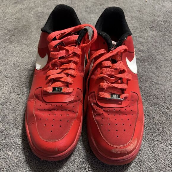 2013 Nike Jordan‎ Lunar Air Force 1 Premium University Red Sz 9.5 - Picture 1 of 13